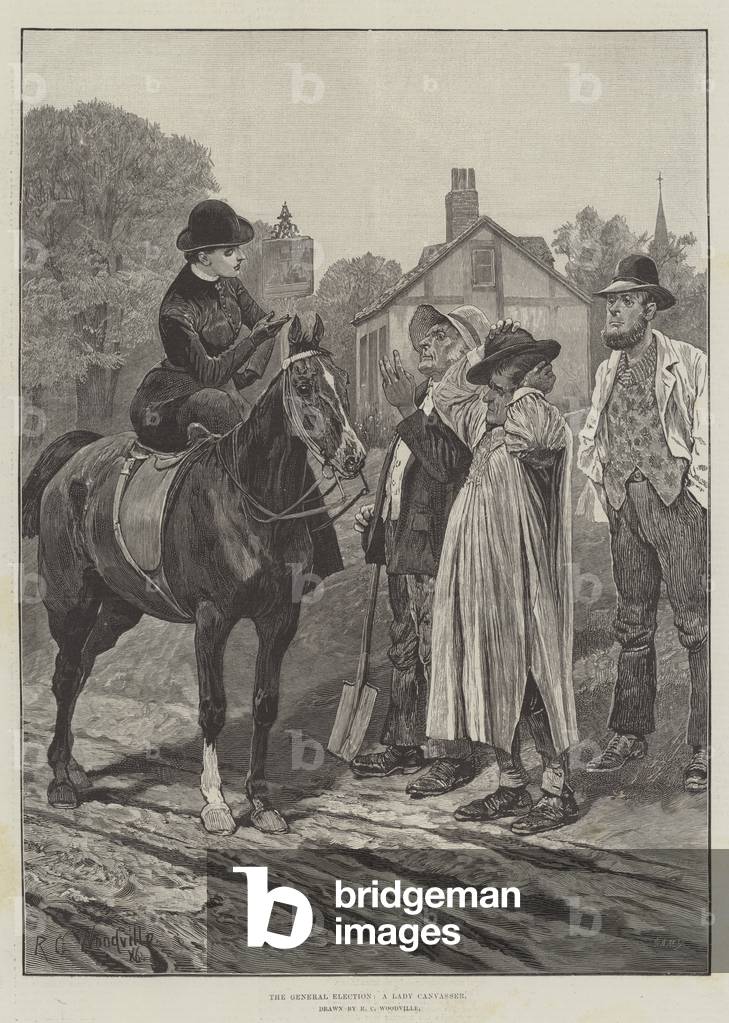The General Election, a Lady Canvasser (engraving)