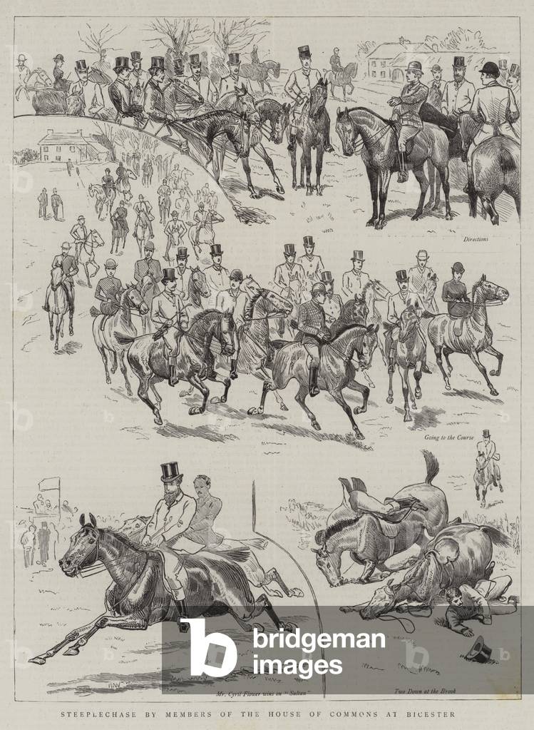 Steeplechase by Members of the Houses of Commons at Bicester (engraving)