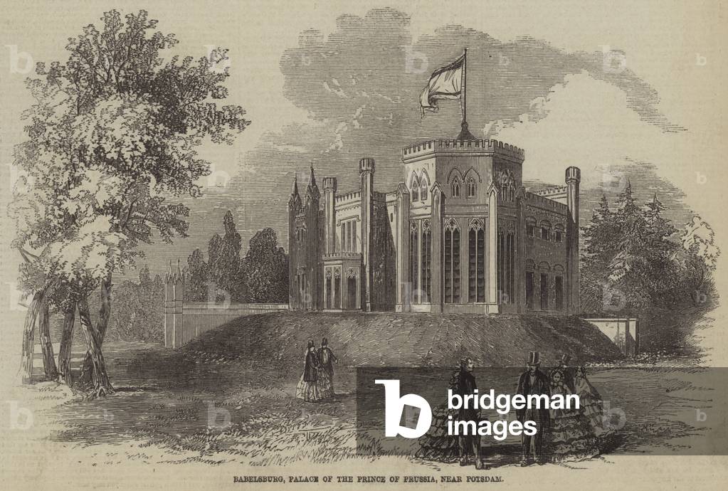 Babelsburg, Palace of the Prince of Prussia, near Potsdam (engraving)