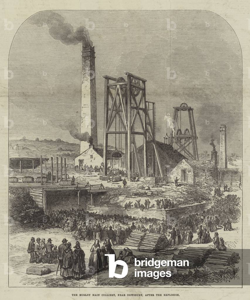 The Morley Main Colliery, near Dewsbury, after the Explosion (engraving)