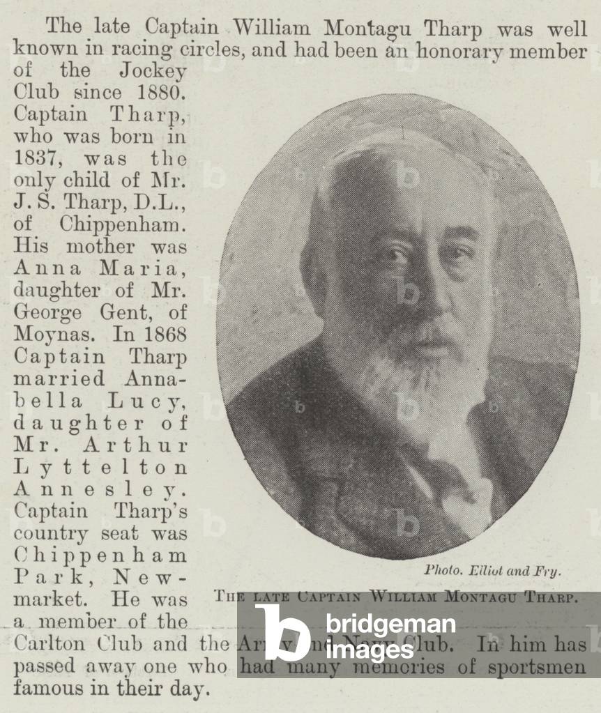 The late Captain William Montagu Tharp (b/w photo)