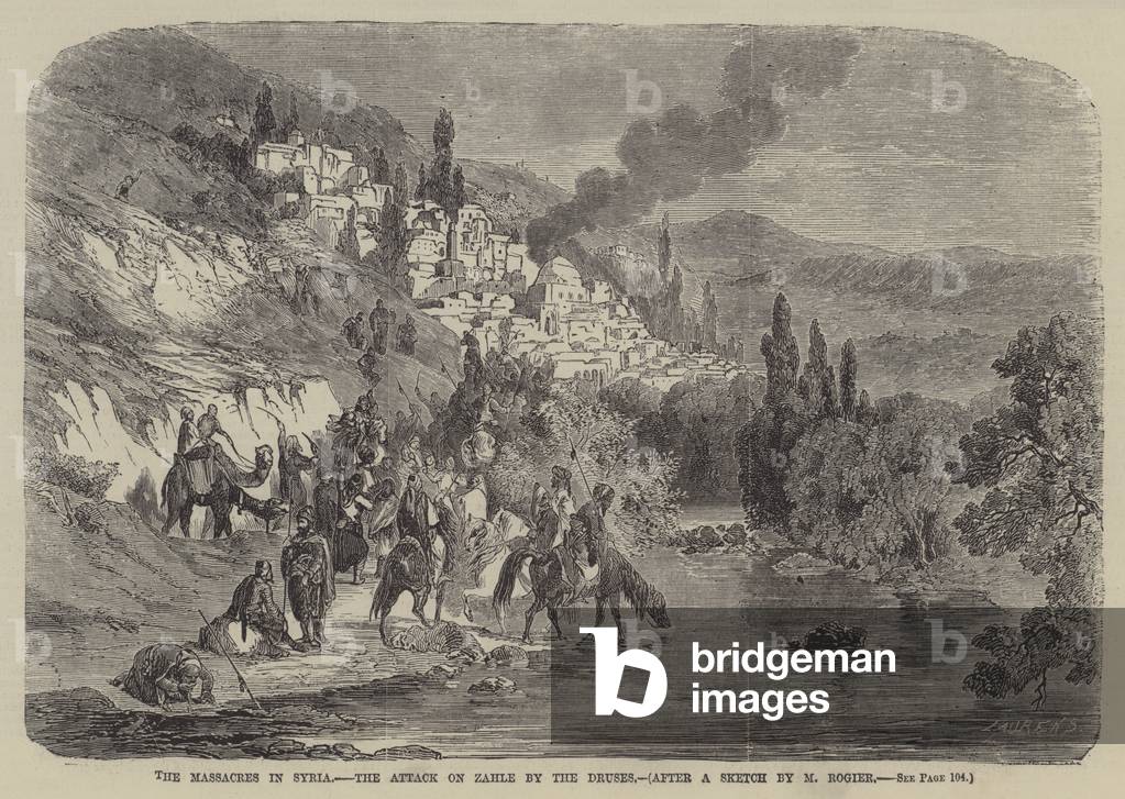 The Massacres in Syria, the Attack on Zahle by the Druses (engraving)