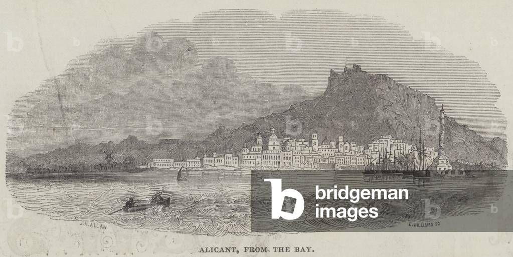 Alicant, from the Bay (engraving)