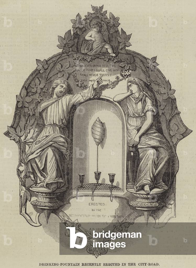 Drinking-Fountain recently erected in the City-Road (engraving)