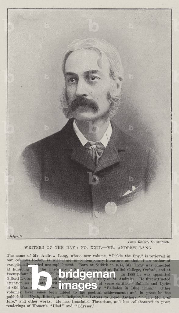 Writers of the Day, Mr Andrew Lang (b/w photo)