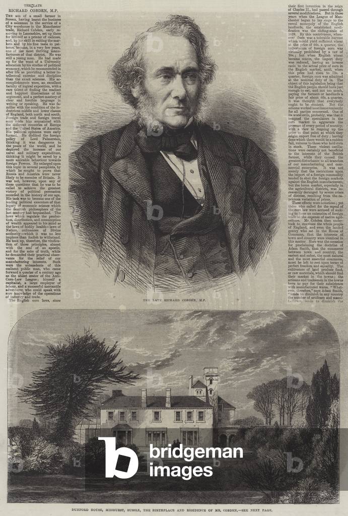 The late Richard Cobden, MP (engraving)