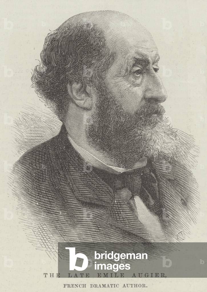 The late Emile Augier, French Dramatic Author (engraving)