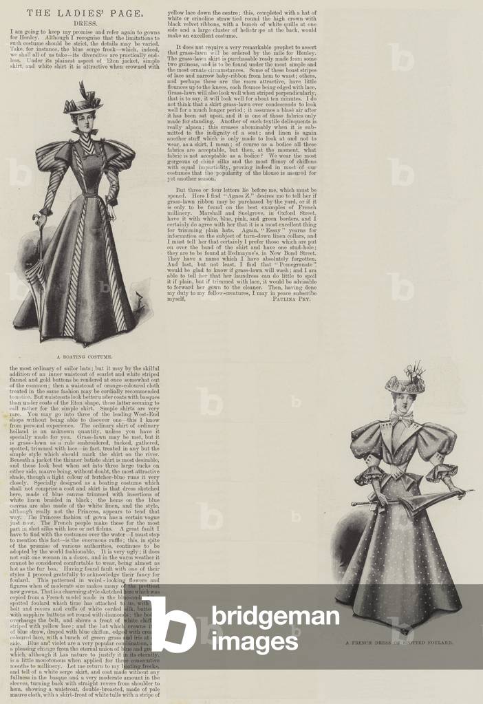 The Ladies' Page, Dress (litho)