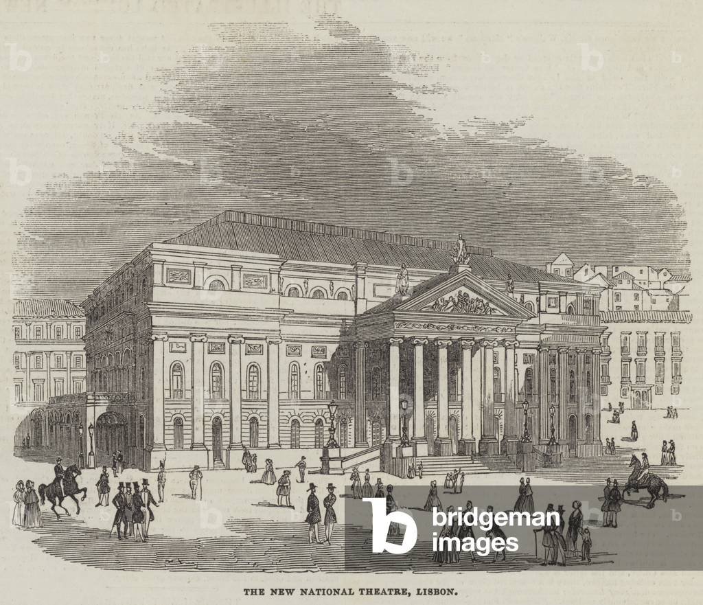 The New National Theatre, Lisbon (engraving)