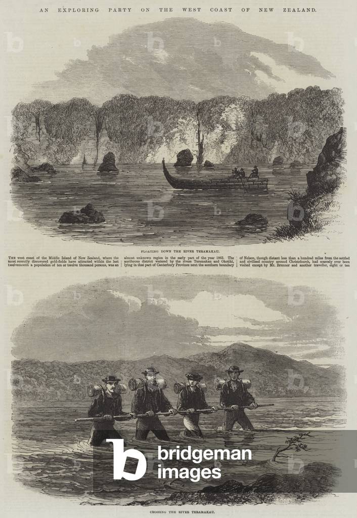 An Exploring Party on the West Coast of New Zealand (engraving)