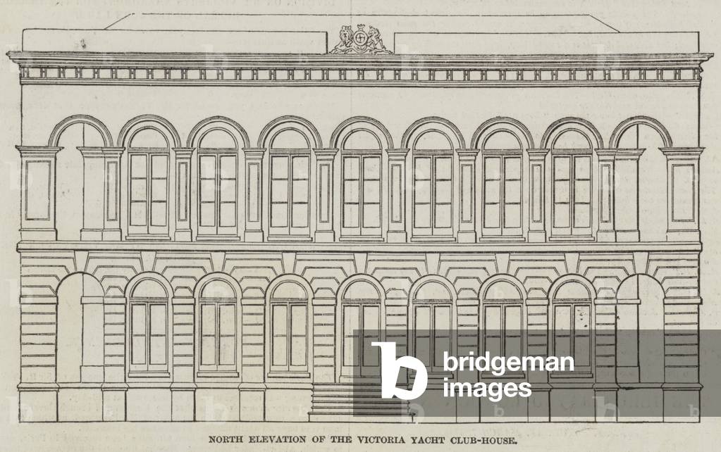 North Elevation of the Victoria Yacht Club-House (engraving)
