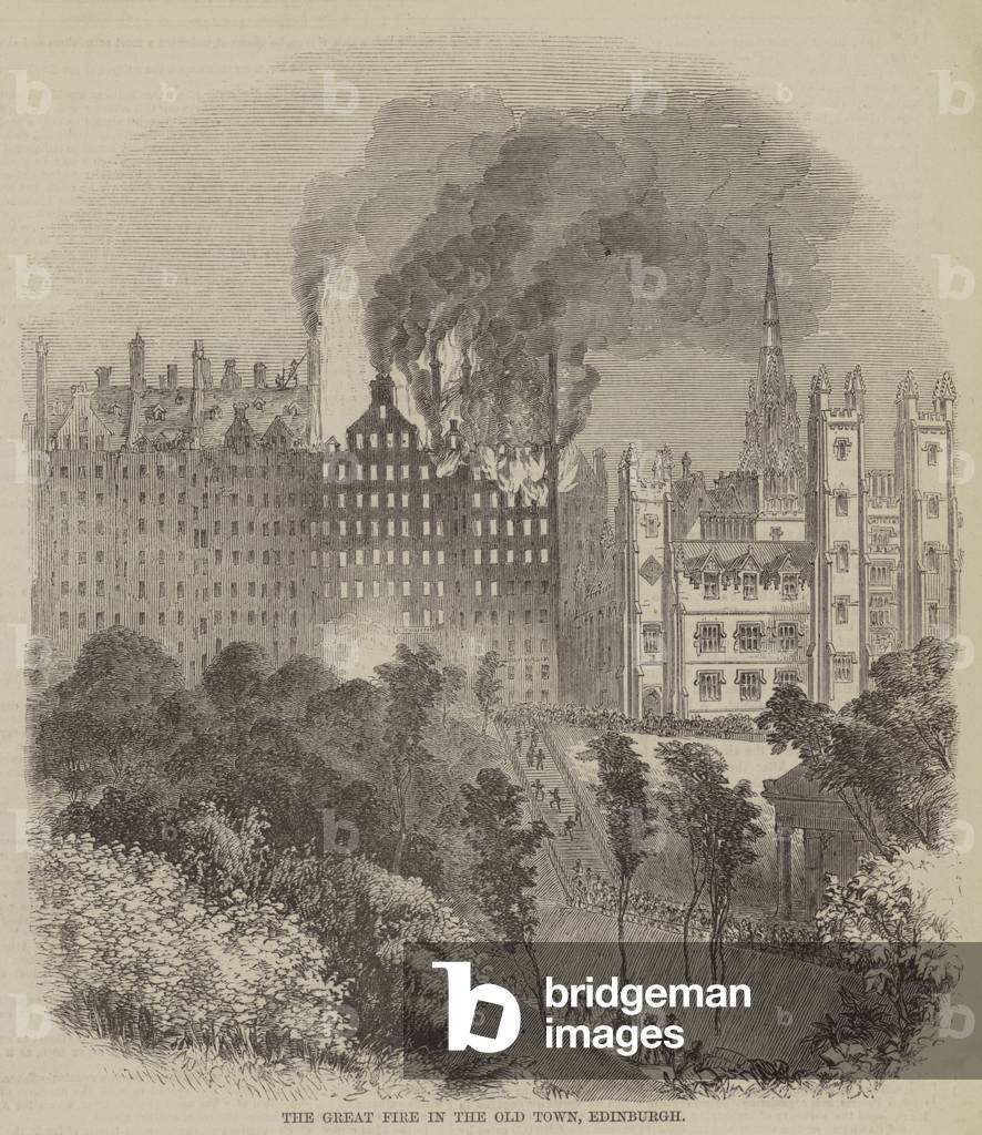The Great Fire in the Old Town, Edinburgh (engraving)