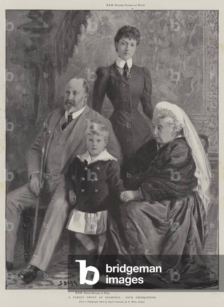 A Family Group at Balmoral, Four Generations (litho)