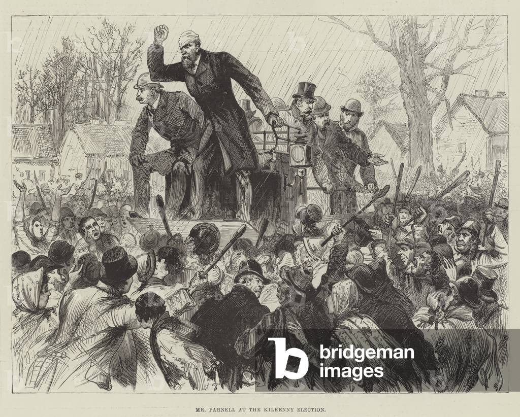 Mr Parnell at the Kilkenny Election (engraving)