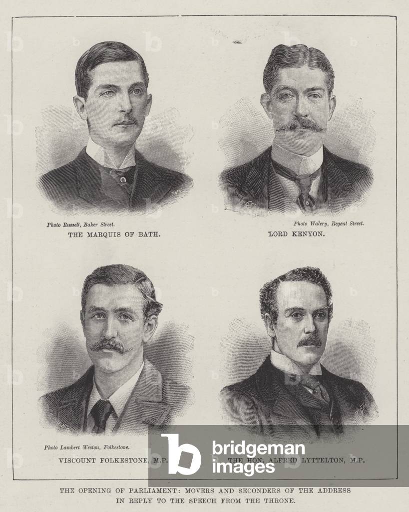 The Opening of Parliament, Movers and Seconders of the Address in Reply to the Speech from the Throne (engraving)