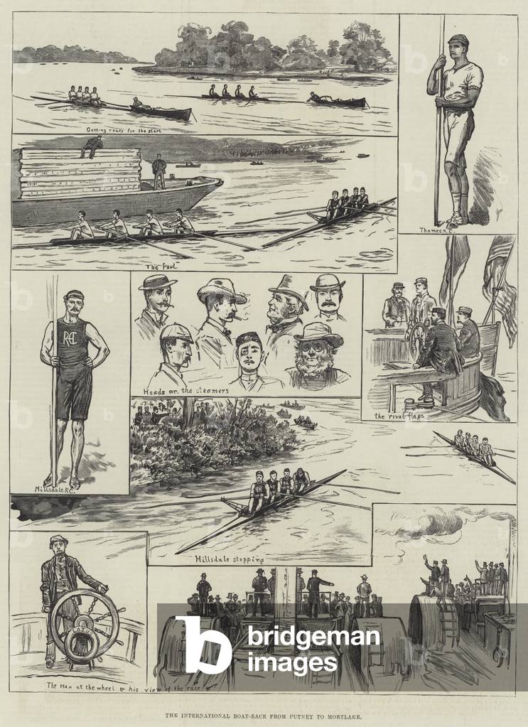 The International Boat-Race from Putney to Mortlake (engraving)