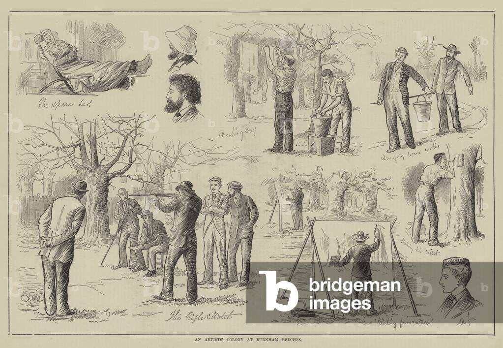 An Artists' Colony at Burnham Beeches (engraving)