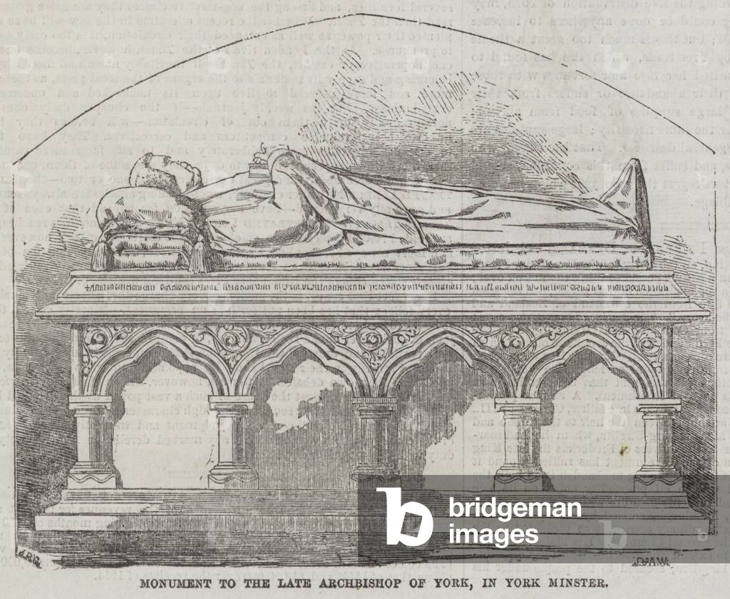 Monument to the late Archbishop of York, in York Minster (engraving)