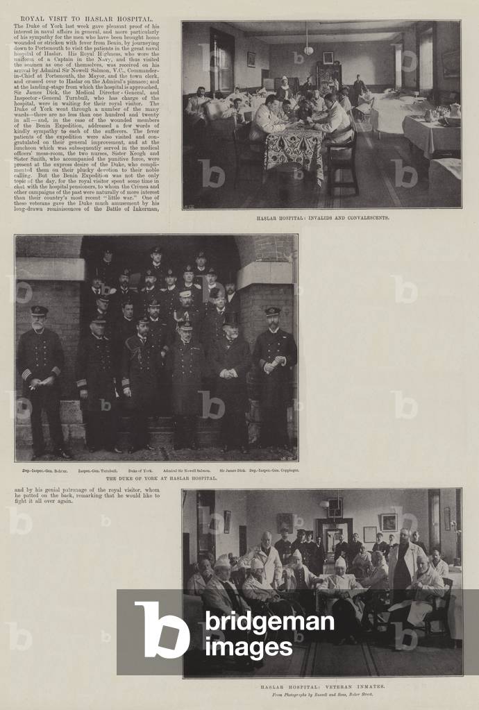 Royal Visit to Haslar Hospital (b/w photo)