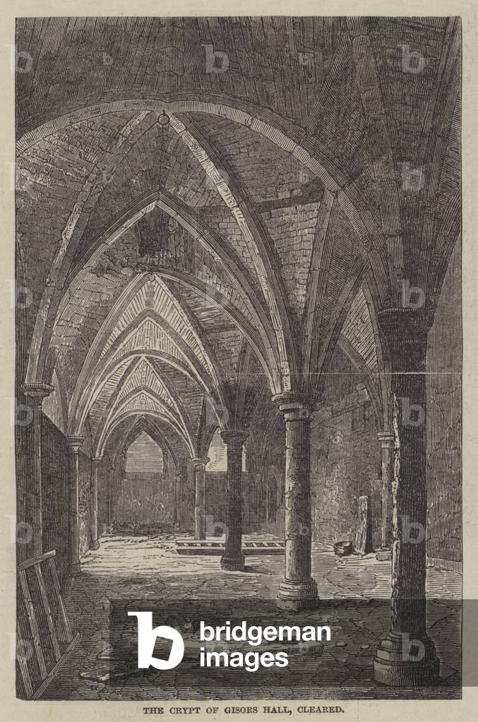 The Crypt of Gisors Hall, cleared (engraving)