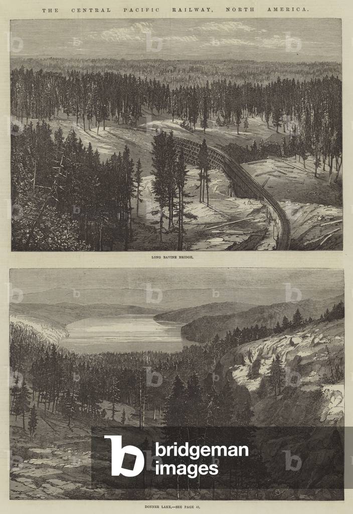 The Central Pacific Railway, North America (engraving)