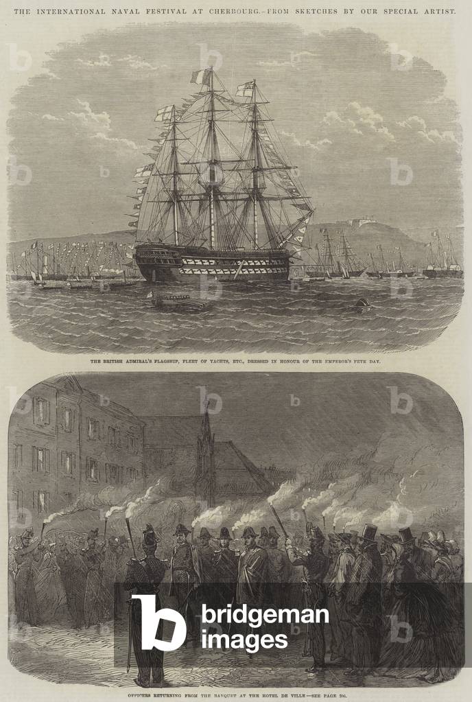 The International Naval Festival at Cherbourg (engraving)
