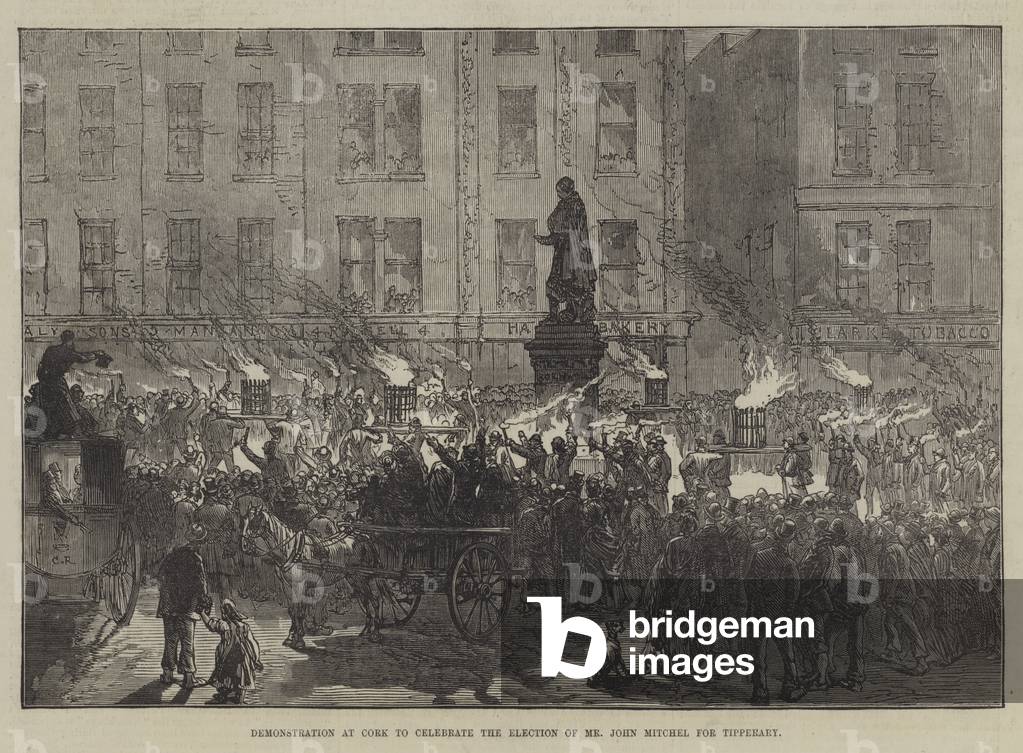 Demonstration at Cork to celebrate the Election of Mr John Mitchel for Tipperary (engraving)