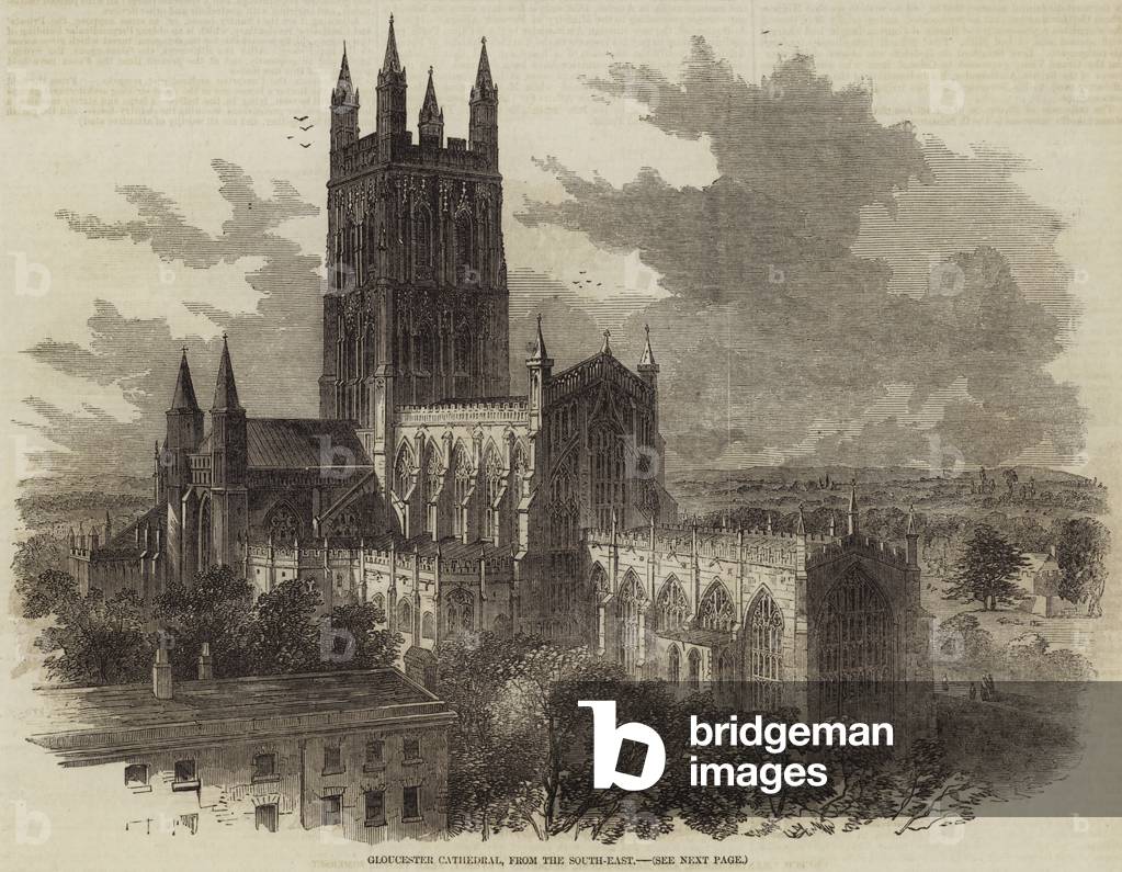Gloucester Cathedral, from the South-East (engraving)