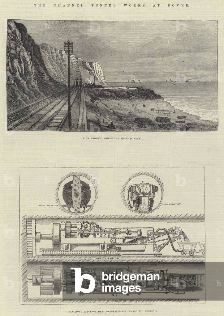 The Channel Tunnel Works at Dover (engraving)