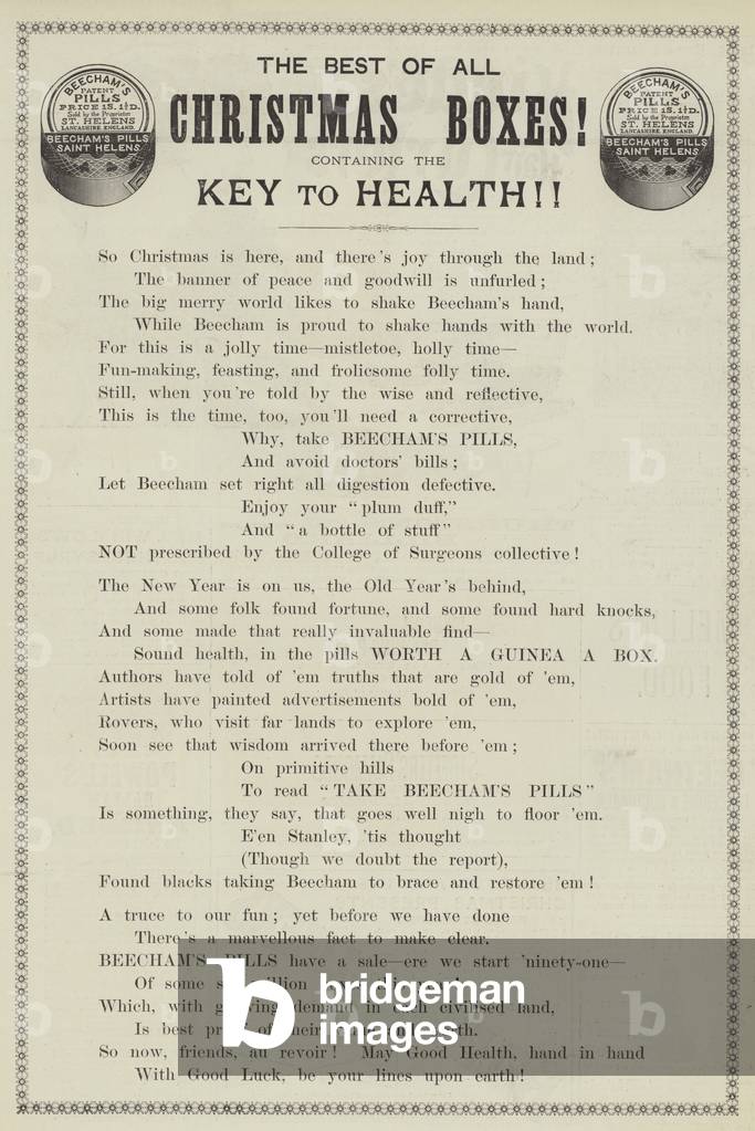 Advertisement, Beecham's Pills (engraving)