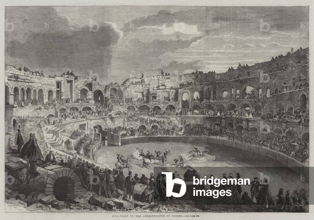 Bull-Fight in the Amphitheatre of Nismes (engraving)