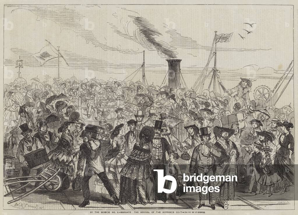 By the Seaside, Margate, the Arrival of the Husbands Boat (engraving)