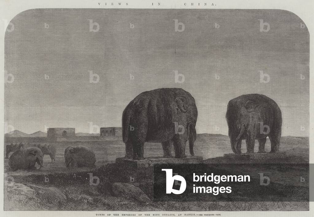 Views in China, Tombs of the Emperors of the Ming Dynasty, at Nankin (engraving)