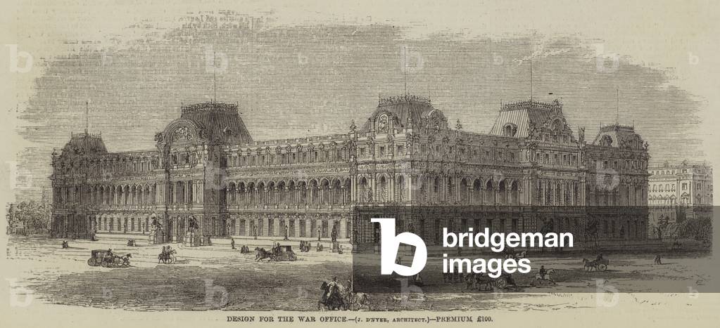 Design for the War Office, J Dwyer, Architect, Premium £100 (engraving)
