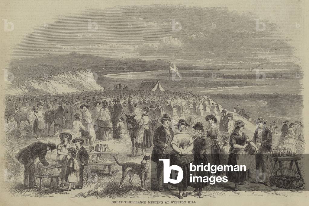 Great Temperance Meeting at Overton Hill (engraving)