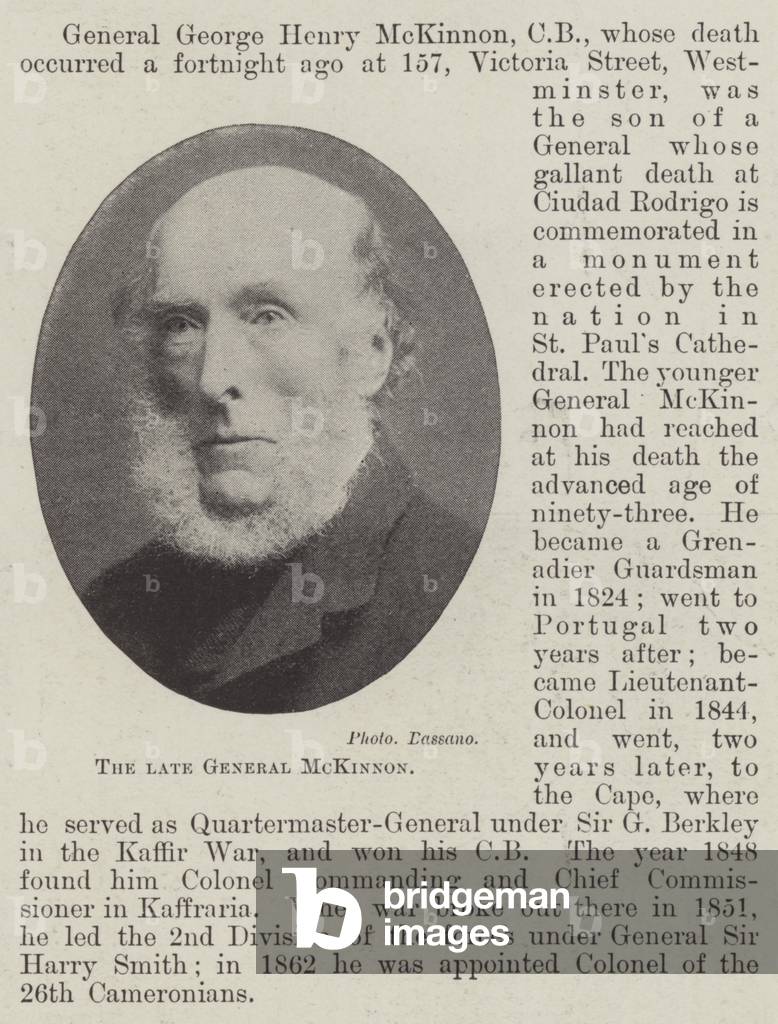 The late General McKinnon (b/w photo)