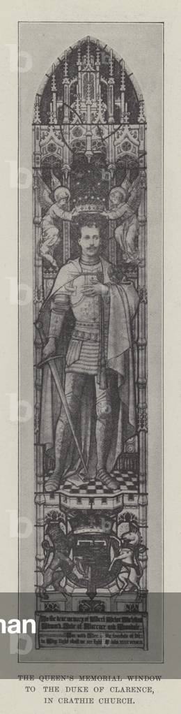 The Queen's Memorial Window to the Duke of Clarence in Crathie Church (litho)