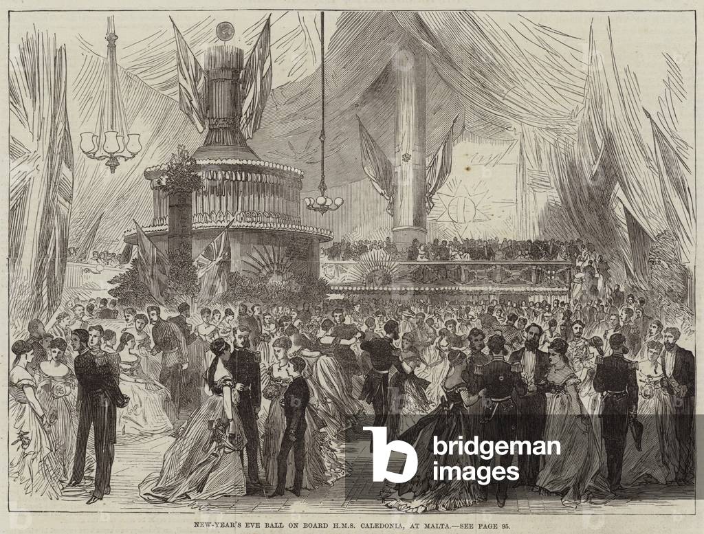 New-Year's Eve Ball on Board HMS Caledonia, at Malta (engraving)