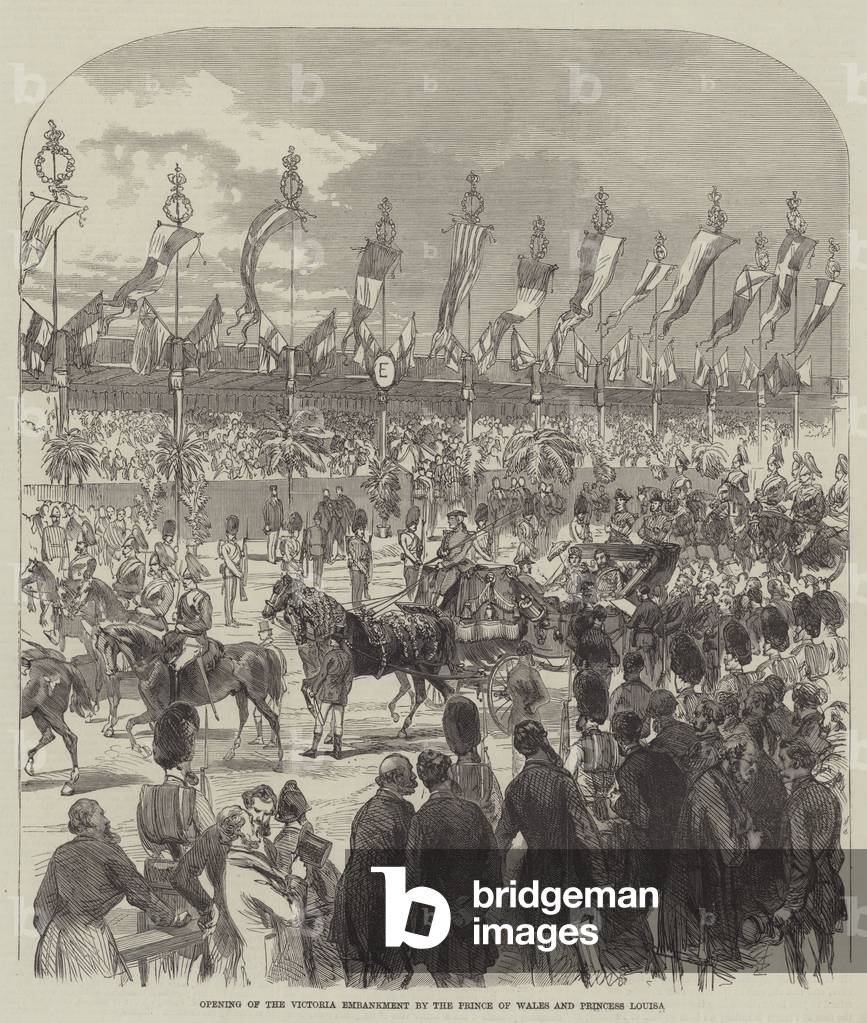 Opening of the Victoria Embankment by the Prince of Wales and Princess Louisa (engraving)