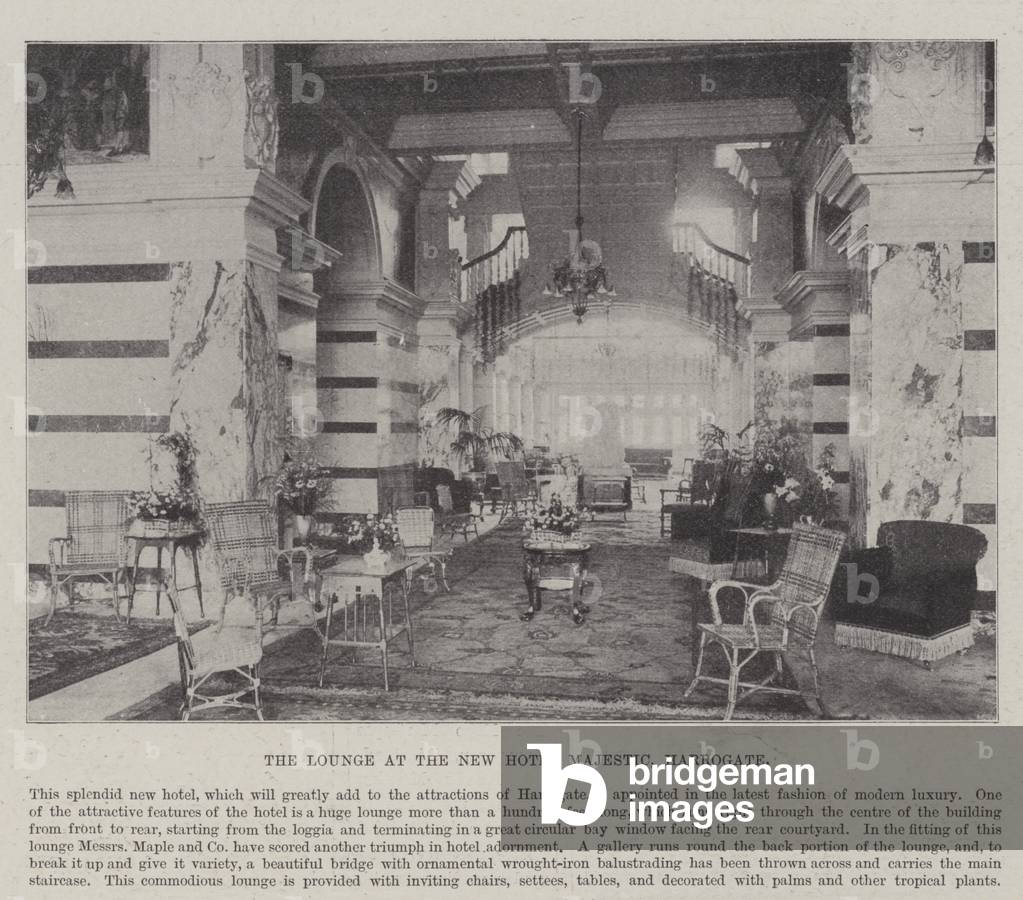 The Lounge at the New Hotel Majestic, Harrogate (b/w photo)