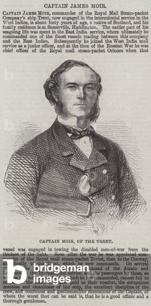 Captain Moir, of the Trent (engraving)
