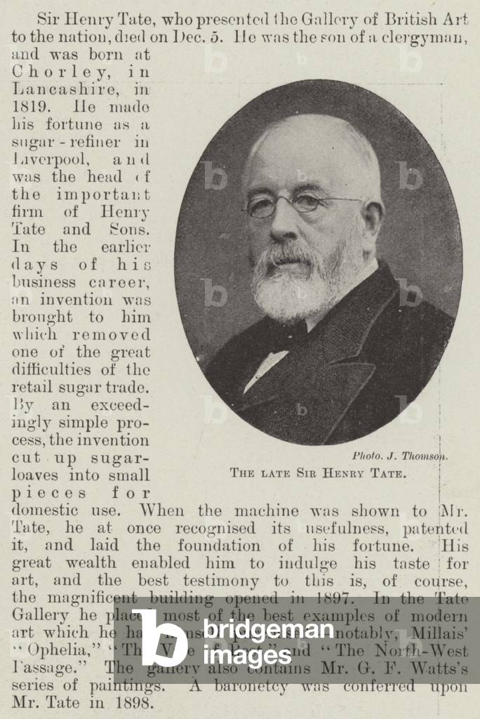 The late Sir Henry Tate (b/w photo)