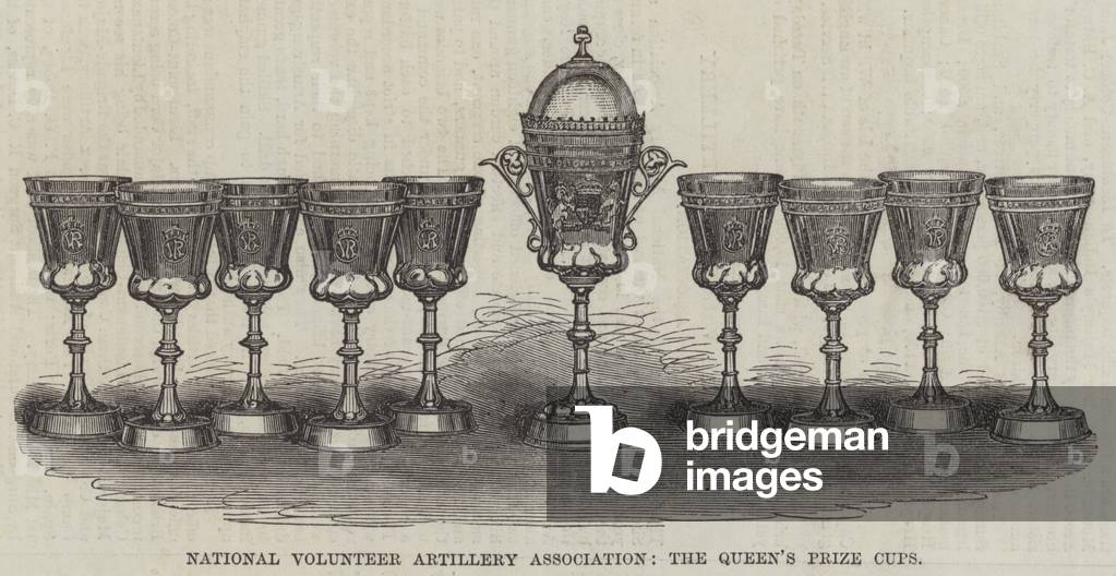 National Volunteer Artillery Association, the Queen's Prize Cups (engraving)