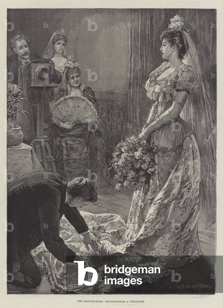 The Drawing-Room, photographing a Debutante (engraving)