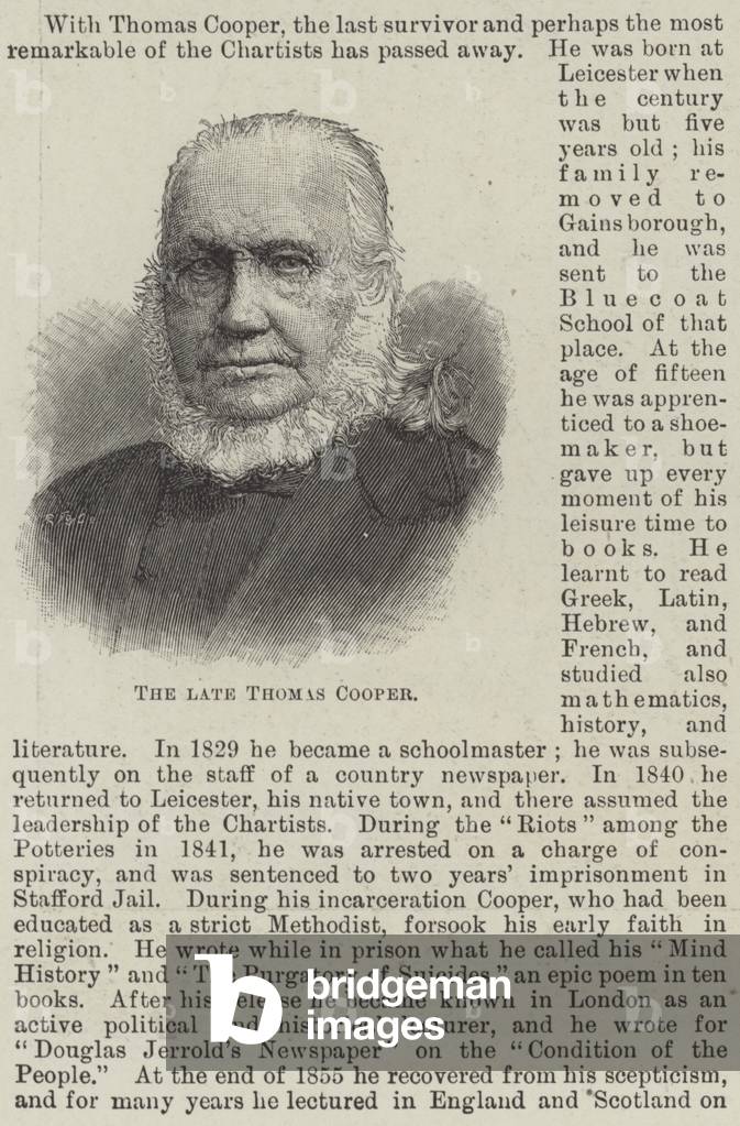 The late Thomas Cooper (engraving)