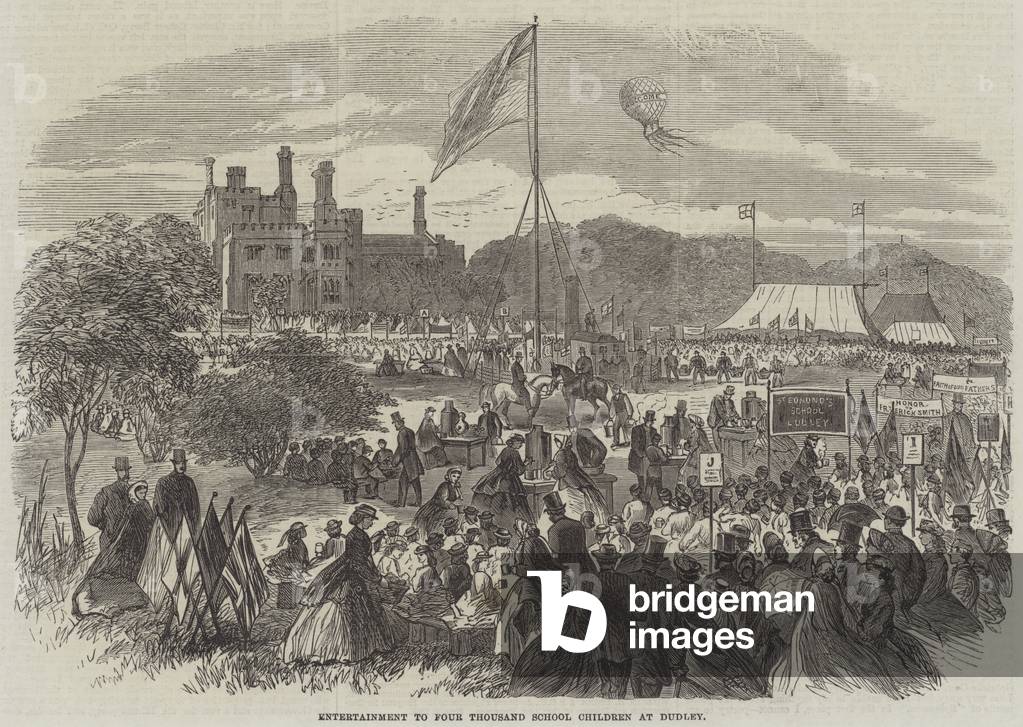 Entertainment to Four Thousand School Children at Dudley (engraving)