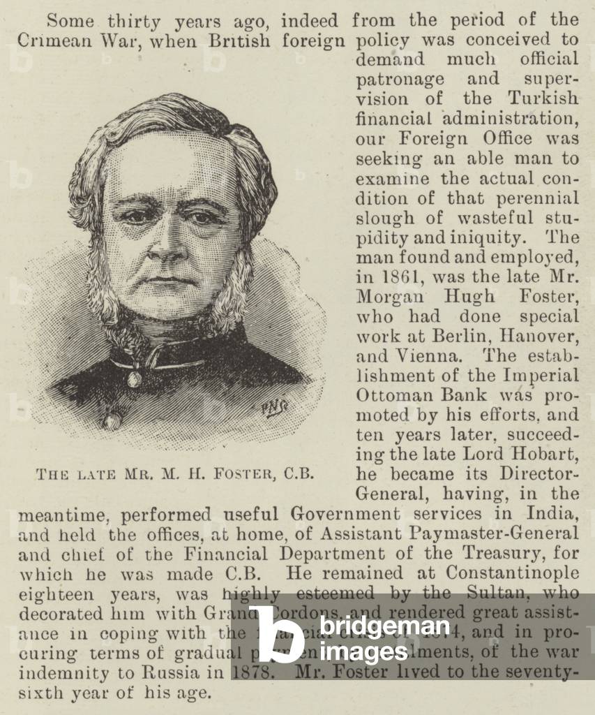 The late Mr M H Foster, CB (engraving)