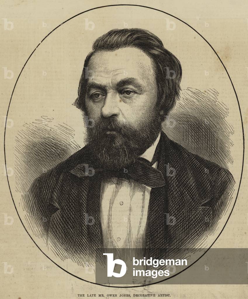 The Late Mr Owen Jones, Decorative Artist (engraving)