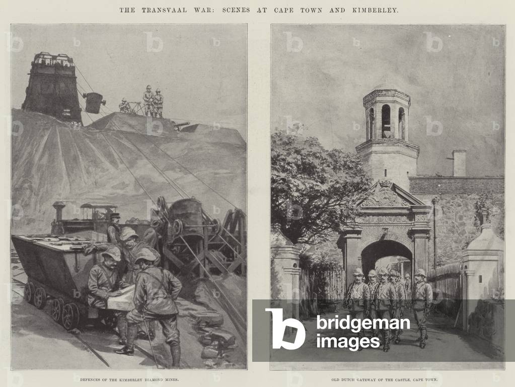 The Transvaal War, Scenes at Cape Town and Kimberley (litho)