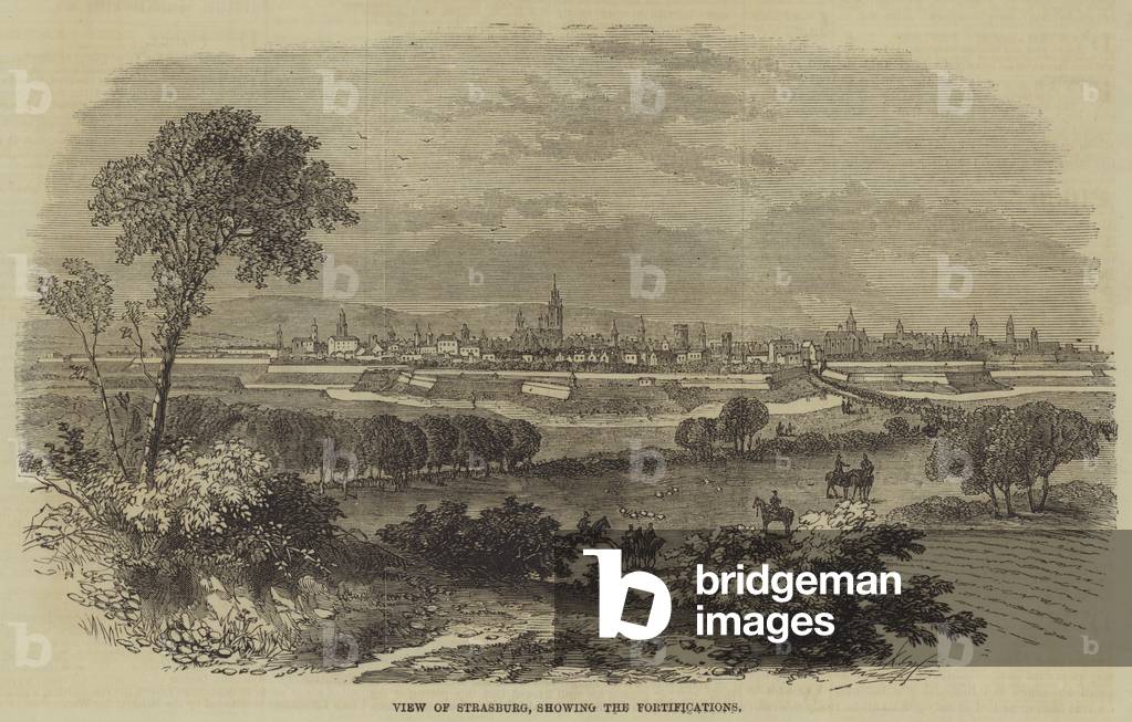 View of Strasburg, showing the Fortifications (engraving)
